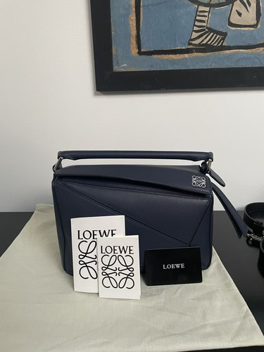 Loewe small puzzle bag - small, blue